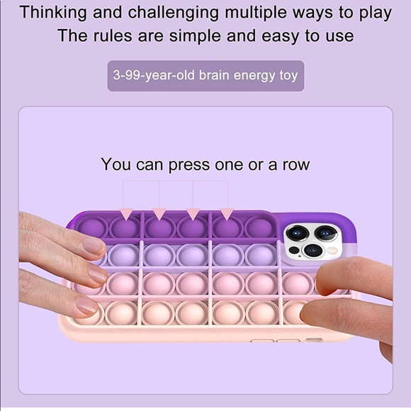 Fidget Toy IPHONE 12 Case Purple Size 6.1” - Picture 5 of 9